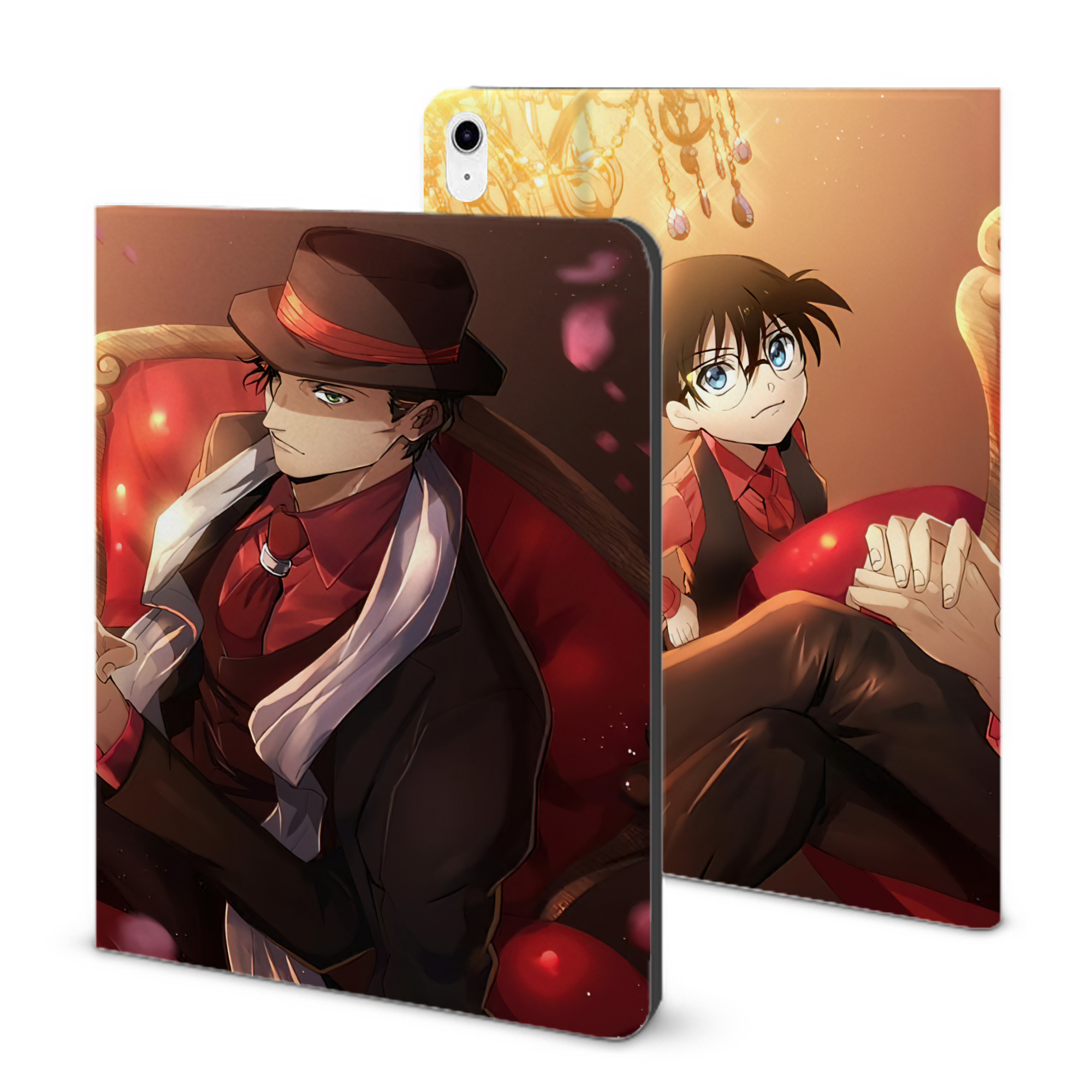 （画像用） 名探偵コナン Detective Conan IPad ケース ブック型 PUレザー TPU 耐衝撃 軽量 薄型 ペン収納なし 全面保護 IPad 各モデル対応